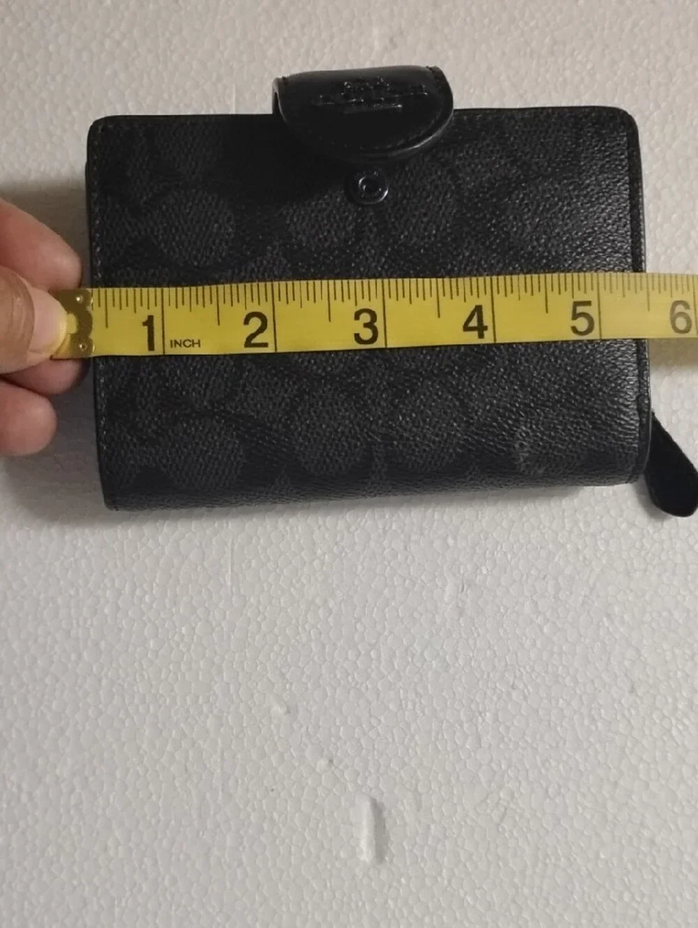 Coach Black Pebbled Leather Key & Card Organizer Wallet